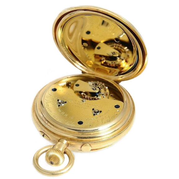 English gold watch with split seconds chronograph Circa 1902 English gold watch with split seconds chronograph Circa 1902