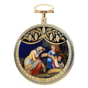 Swiss verge pocket watch with protecting case Circa 1800