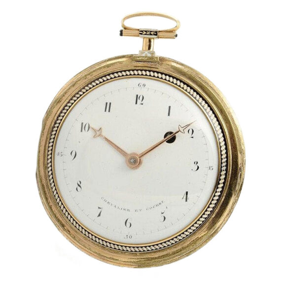 Swiss verge pocket watch with protecting case Circa 1800 Swiss verge pocket watch with protecting case Circa 1800