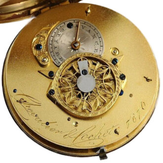 Swiss verge pocket watch with protecting case Circa 1800