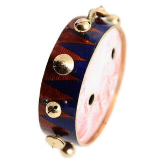 Swiss tambourine-form watch with musical movement Circa 1820