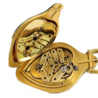 Swiss rare gold enamel strawberry-form fob watch Circa 1840