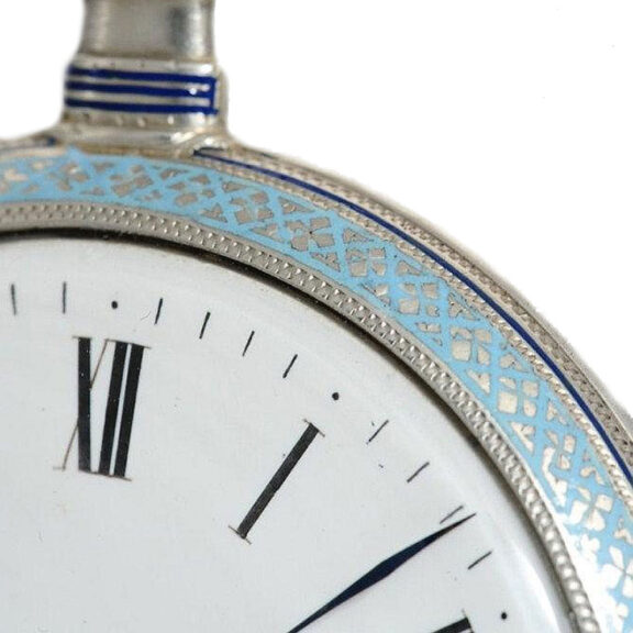 Swiss silver enamel watch for the Chinese market Circa 1870 Swiss silver enamel watch for the Chinese market Circa 1870