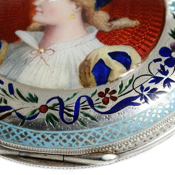 Swiss silver enamel watch for the Chinese market Circa 1870 Swiss silver enamel watch for the Chinese market Circa 1870