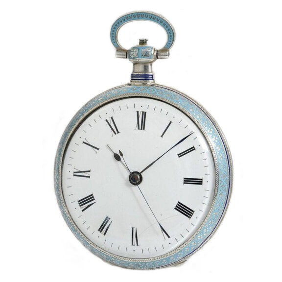 Swiss silver enamel watch for the Chinese market Circa 1870 Swiss silver enamel watch for the Chinese market Circa 1870