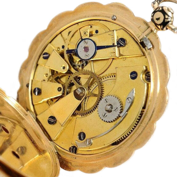 French gold enamel watch with matching chatelaine Circa 1820 French gold enamel watch with matching chatelaine Circa 1820