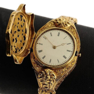 French miniature pocket watch set in rare bracelet Circa 1900