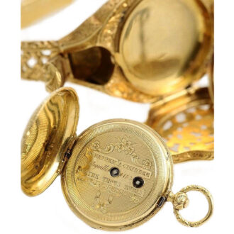 French miniature pocket watch set in rare bracelet Circa 1900