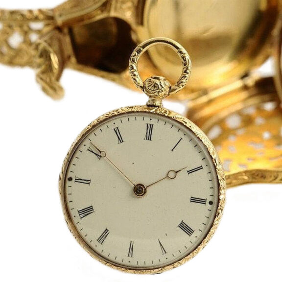 French miniature pocket watch set in rare bracelet Circa 1900 French miniature pocket watch set in rare bracelet Circa 1900