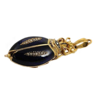 Swiss rare gold, enamel and diamond scarab watch Circa 1870