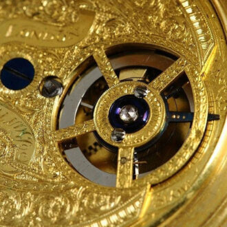English exquisite large diamond- and pearl-set watch Circa 1800