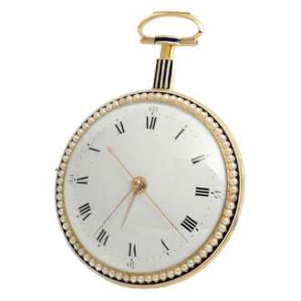 English exquisite large diamond- and pearl-set watch Circa 1800