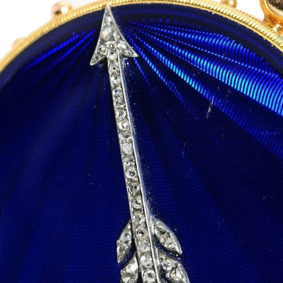 French diamond set gold enamel “ à Tact ” watch Circa 1810 French diamond set gold enamel “ à Tact ” watch Circa 1810