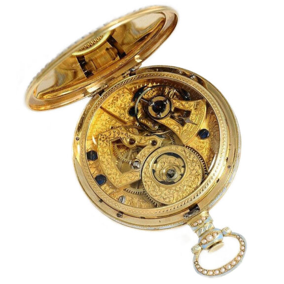 Swiss gold enamel watch for the Chinese market Circa 1830 Swiss gold enamel watch for the Chinese market Circa 1830