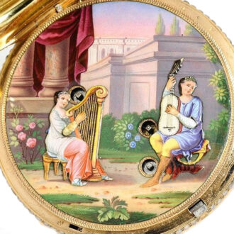 Swiss repeater with musical movement and automaton Circa 1815