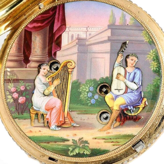 Swiss repeater with musical movement and automaton Circa 1815 Swiss repeater with musical movement and automaton Circa 1815