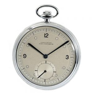 Swiss thin chromium-plated gentleman's pocket watch Circa 1935