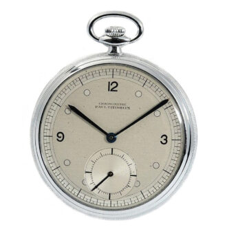 Swiss thin chromium-plated gentleman's pocket watch Circa 1935