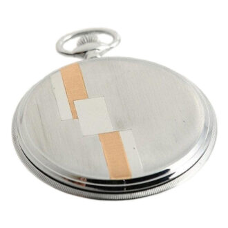 Swiss thin chromium-plated gentleman's pocket watch Circa 1935 Swiss thin chromium-plated gentleman's pocket watch Circa 1935