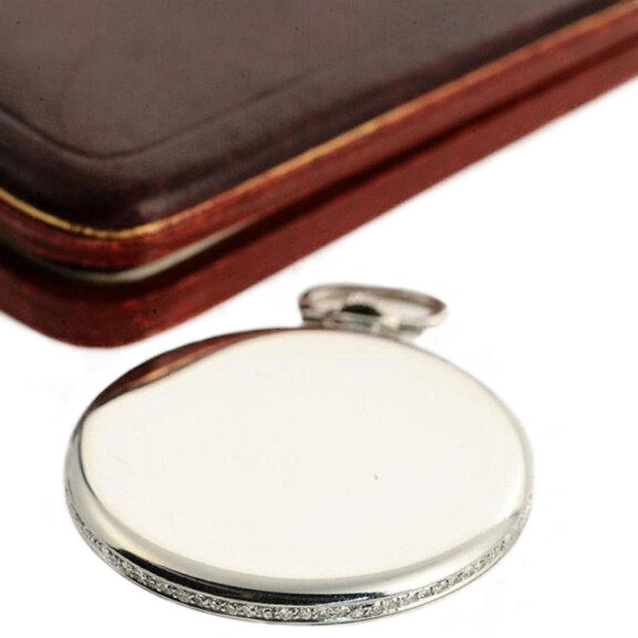 Swiss diamond-set, thin gentleman's pocket watch Circa 1930 Swiss diamond-set, thin gentleman's pocket watch Circa 1930