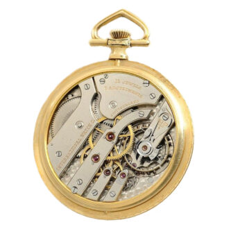 Swiss thin Art Deco pocket watch with watch chain Circa 1917