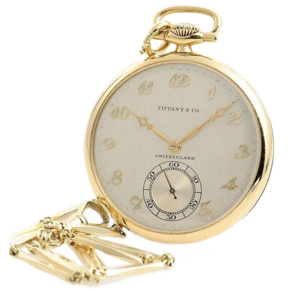 Swiss thin gentleman's dress watch with watch chain Circa 1920 Swiss thin gentleman's dress watch with watch chain Circa 1920
