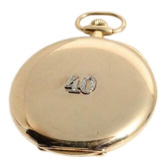 Swiss fine thin 14k gold Geneva pocket watch Circa 1918 Swiss fine thin 14k gold Geneva pocket watch Circa 1918