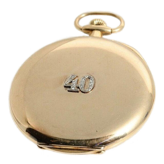 Swiss fine thin 14k gold Geneva pocket watch Circa 1918 Swiss fine thin 14k gold Geneva pocket watch Circa 1918