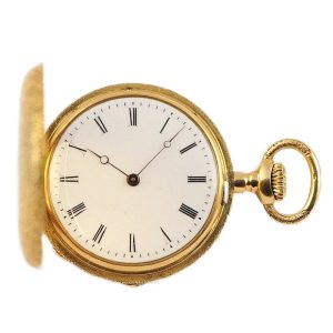 Swiss early miniature watch with tortoiseshell box Circa 1866