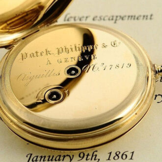 Swiss gold keywind watch with Patek Philippe extract Circa 1860