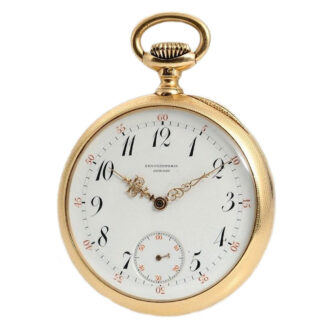 Swiss 18k gold gentleman's Geneva pocket watch Circa 1891