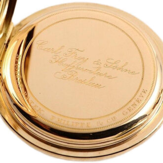 Swiss very fine 18k pink gold Geneva pocket watch Circa 1899