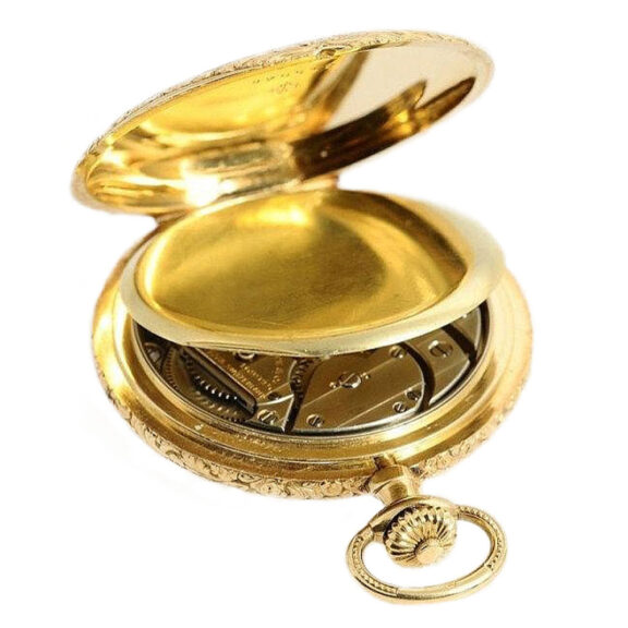 Swiss pocket watch with elaborate case decoration Circa 1913 Swiss pocket watch with elaborate case decoration Circa 1913