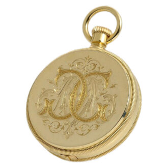 Swiss gold watch with jumping center seconds Circa 1865