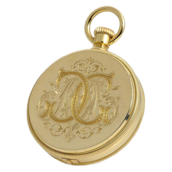 Swiss gold watch with jumping center seconds Circa 1865 Swiss gold watch with jumping center seconds Circa 1865