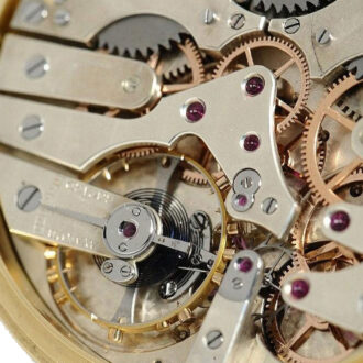 Swiss gold watch with jumping center seconds Circa 1865