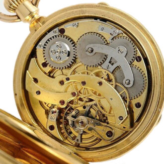 Swiss gold watch with “seconde foudroyante” Circa 1868