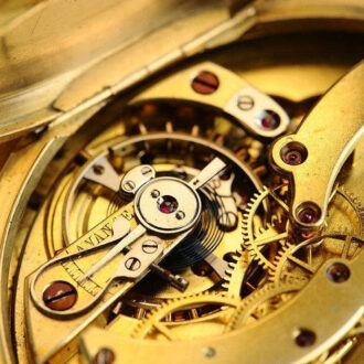 Swiss gold watch with “seconde foudroyante” Circa 1868
