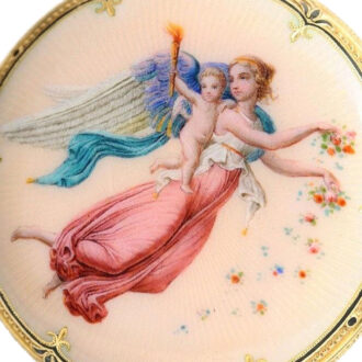 Swiss lady's extremely rare gold enamel pocket watch Circa 1893