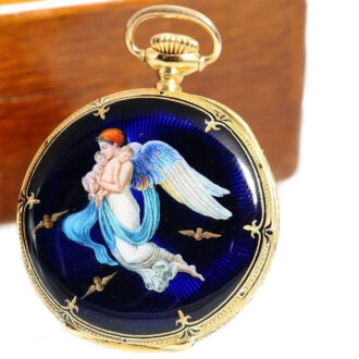 Swiss lady's extremely rare gold enamel pocket watch Circa 1893
