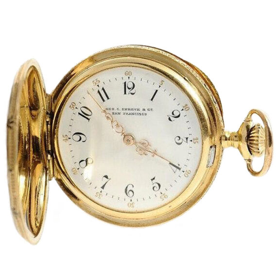 Swiss lady's extremely rare gold enamel pocket watch Circa 1893 Swiss lady's extremely rare gold enamel pocket watch Circa 1893