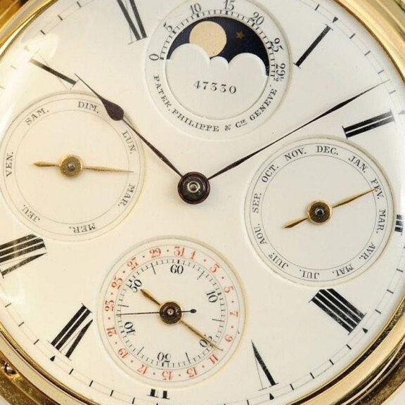 Swiss gold pocket watch with perpetual calendar Circa 1876 Swiss gold pocket watch with perpetual calendar Circa 1876