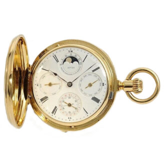 Swiss gold pocket watch with perpetual calendar Circa 1876