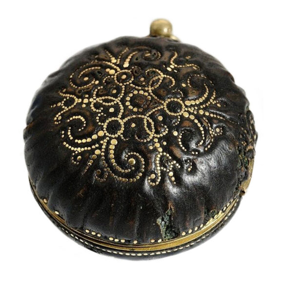 French with leather cover Parisian "Oignon" watch Circa 1710 French with leather cover Parisian "Oignon" watch Circa 1710