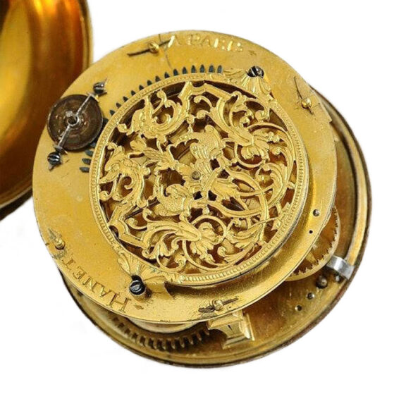 French with leather cover Parisian "Oignon" watch Circa 1710 French with leather cover Parisian "Oignon" watch Circa 1710