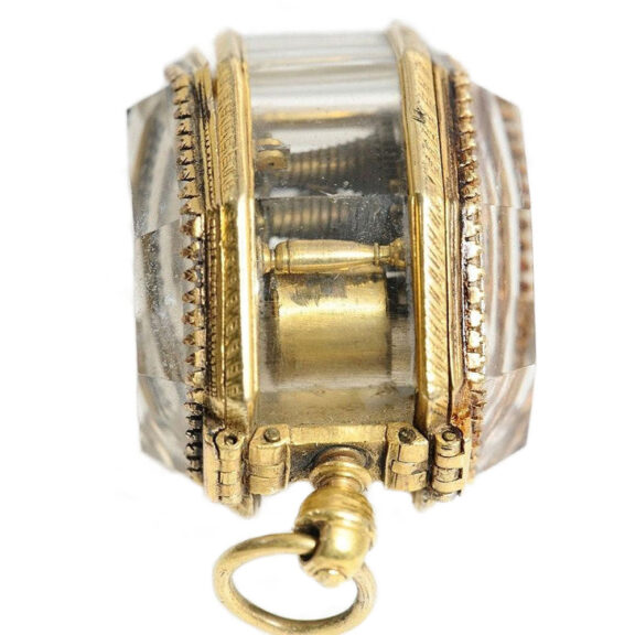 French one handed neck watch in a crystal case Circa 1580 French one handed neck watch in a crystal case Circa 1580