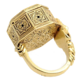 German octagonal neo renaissance ring watch Circa 1895