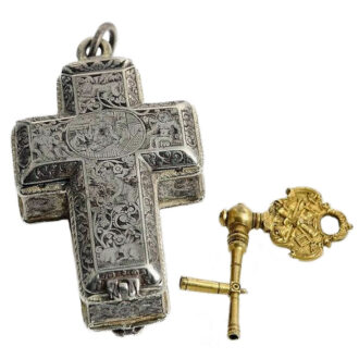 French rare one-handed crucifix pendant watch Circa 1600