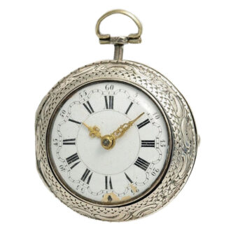 English verge pocket watch with "repoussé" decoration Circa 1750
