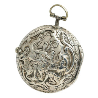 English verge pocket watch with "repoussé" decoration Circa 1750